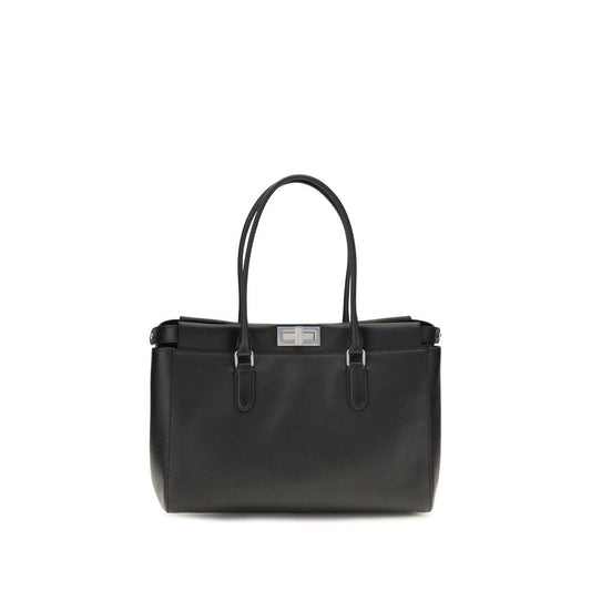 Fendi Borsa a Spalla Nera in Pelle di Vitello