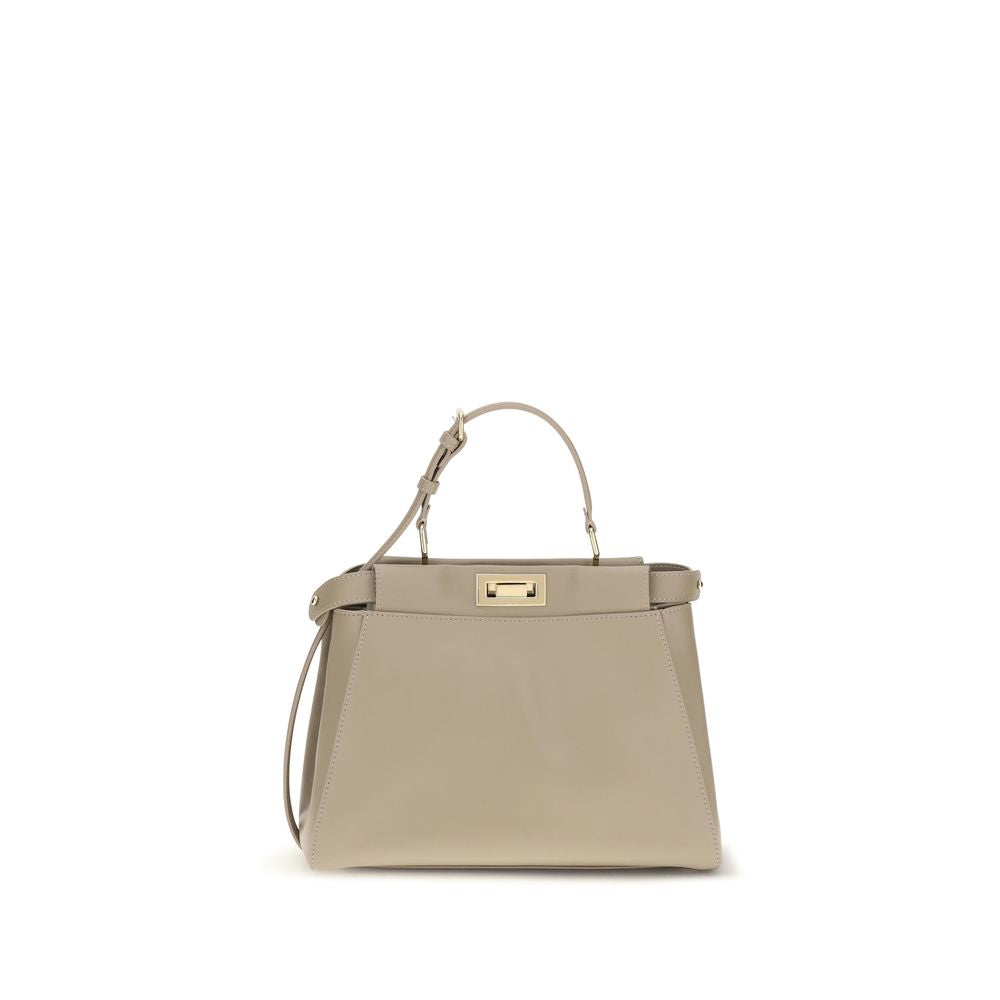 Fendi Borsa a Spalla Beige in Pelle di Vitello