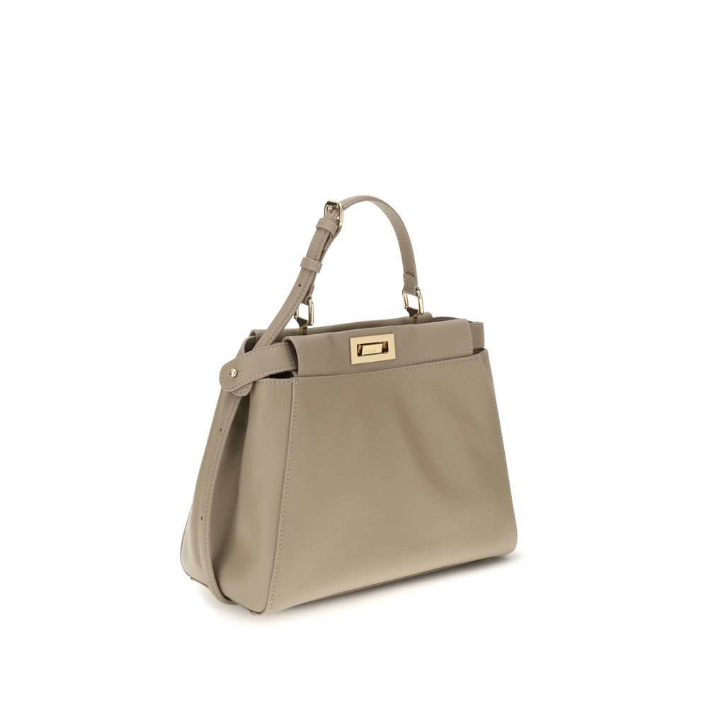 Fendi Borsa a Spalla Beige in Pelle di Vitello