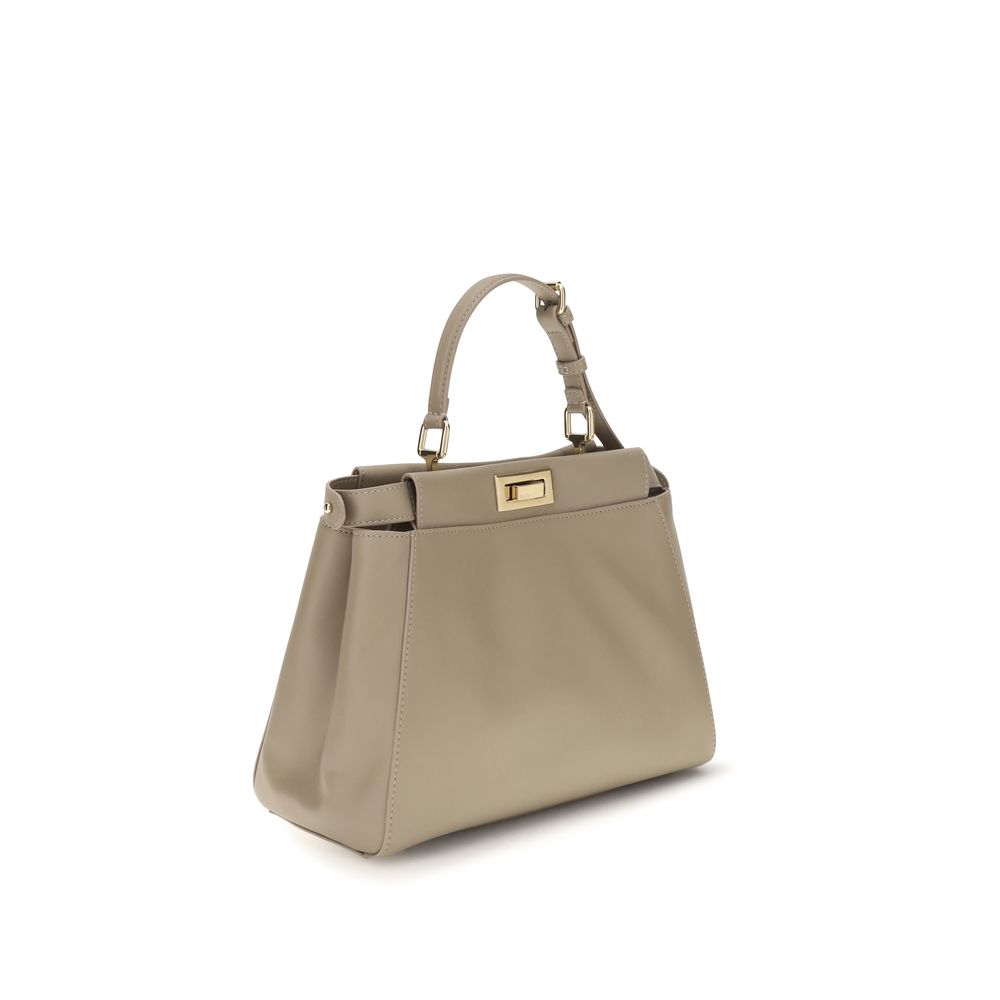 Fendi Borsa a Spalla Beige in Pelle di Vitello