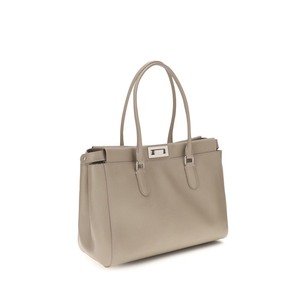 Fendi Borsa a Spalla Beige in Pelle di Vitello