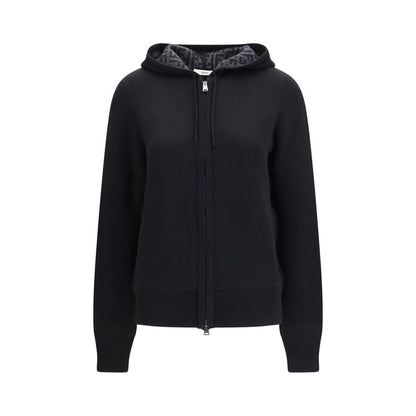 Fendi Hoodie Nero in Cashmere