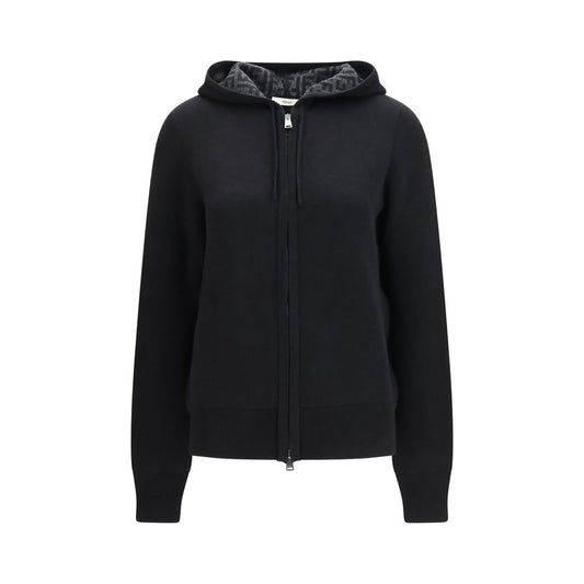 Fendi Hoodie Nero in Cashmere