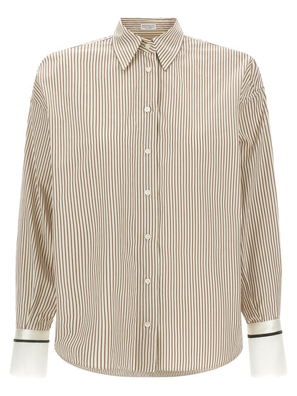 Brunello Cucinelli Blusa Beige in Cotone