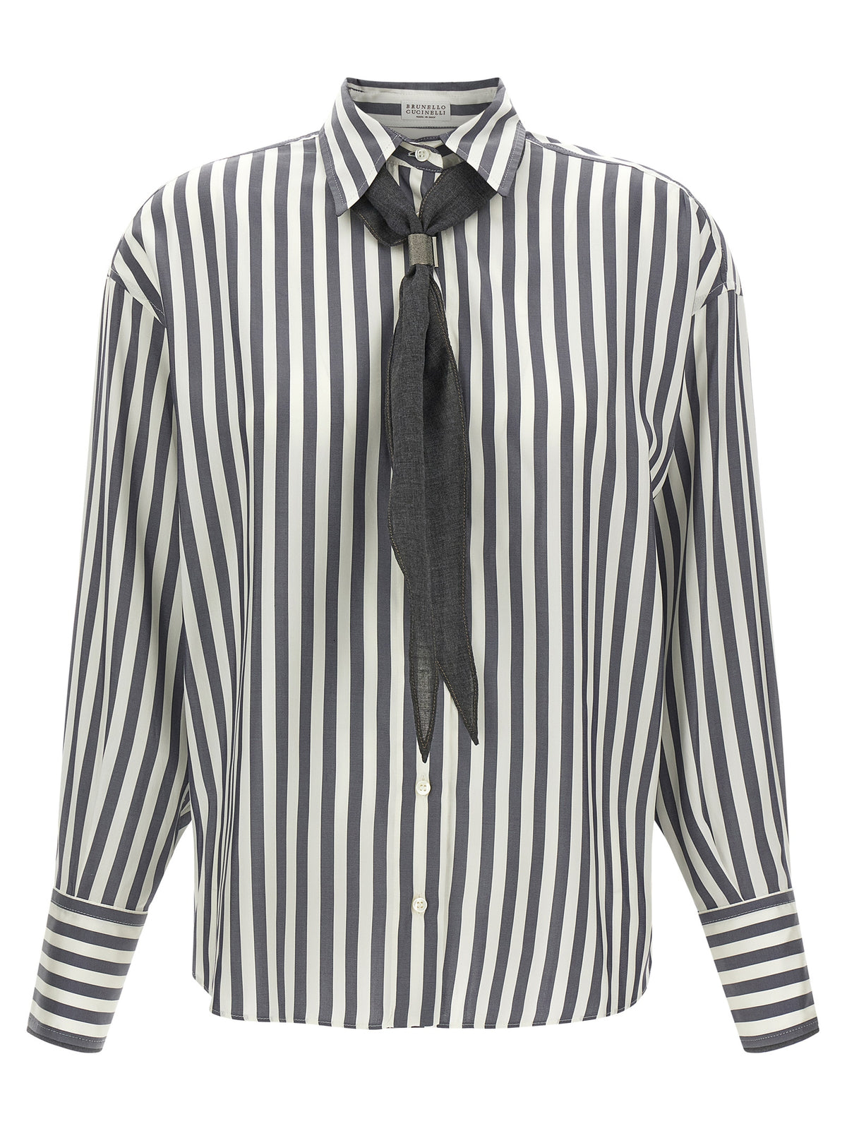 Brunello Cucinelli Blusa Grigia in Seta