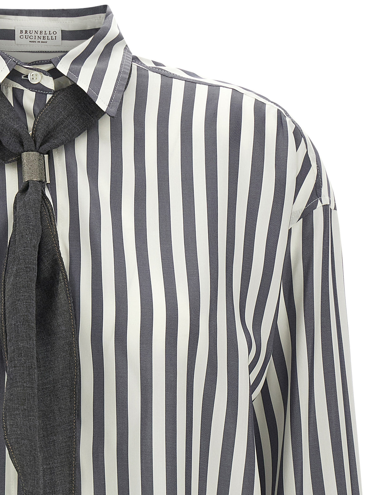 Brunello Cucinelli Blusa Grigia in Seta