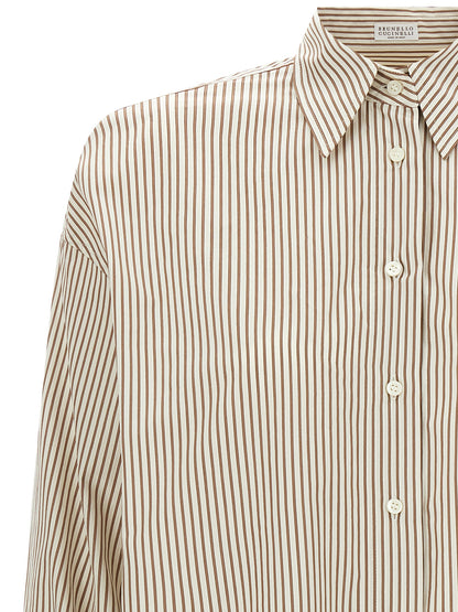 Brunello Cucinelli Blusa Beige in Cotone