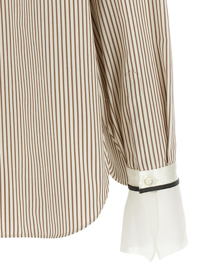 Brunello Cucinelli Blusa Beige in Cotone
