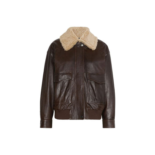 Max Mara Brauner Lammleder-Bomber