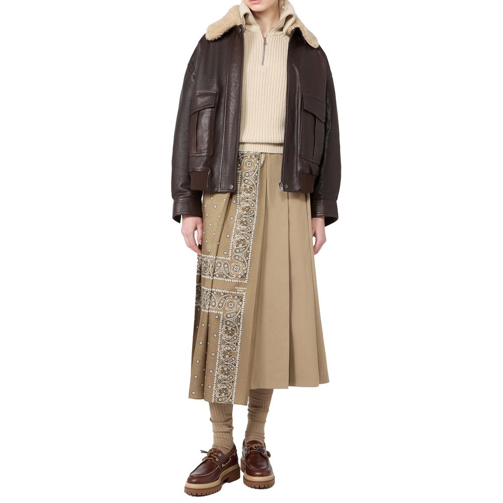 Max Mara Bomber Marrone in Pelle di Agnello