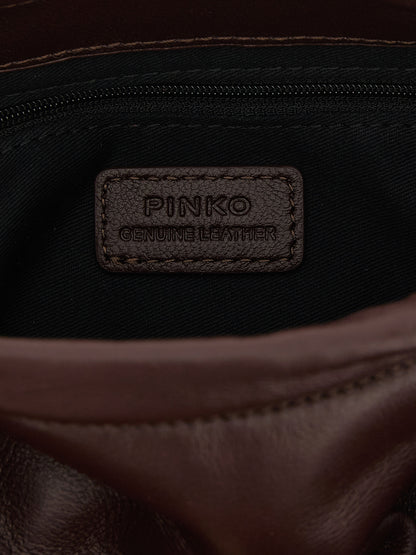 PINKO Clutch aus bordeauxrotem Lammleder – Produktansicht 4 | Arca Lucia