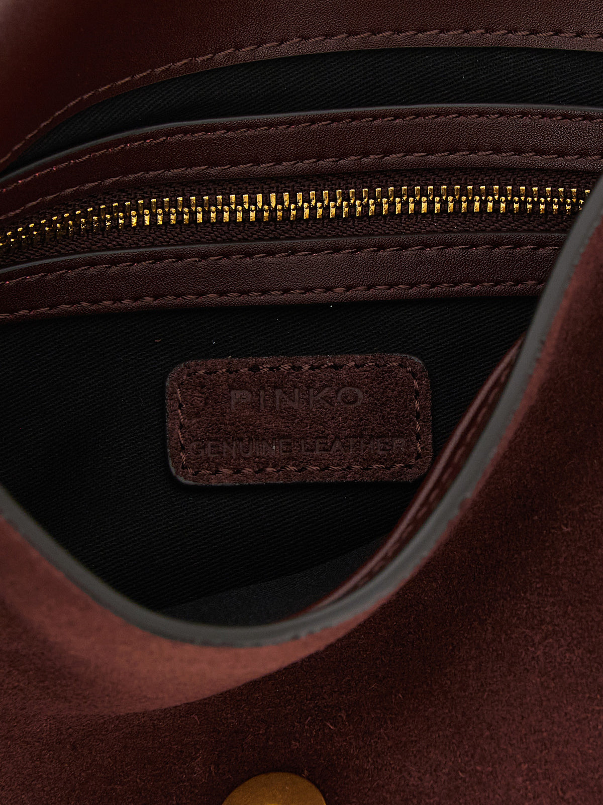 PINKO Bordeaux Kalbsleder Umhängetasche – Produktansicht 4 | Arca Lucia