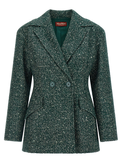 Max Mara Blazer aus Wolle in Grün