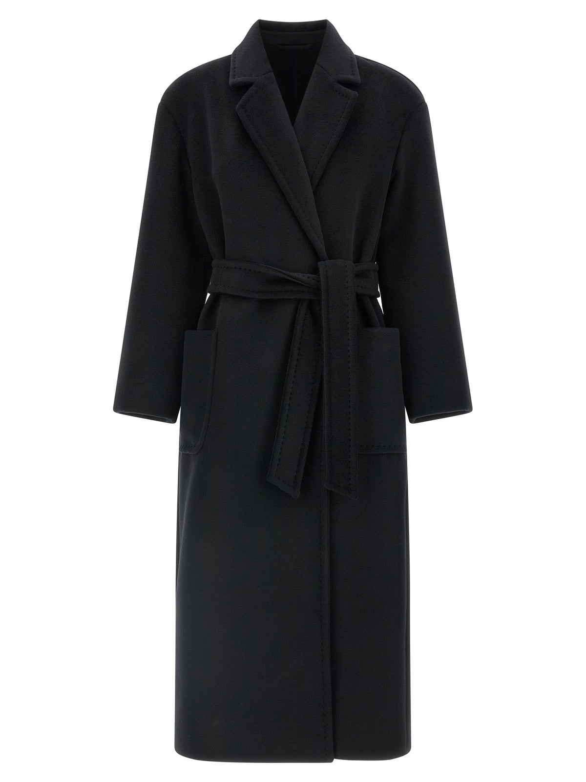 Max Mara Mantel aus Wolle in Schwarz