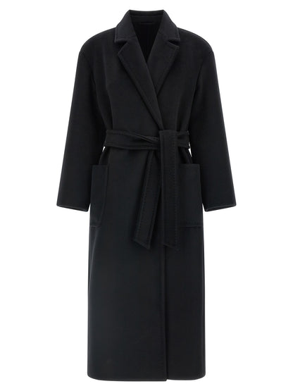 Max Mara Mantel aus Wolle in Schwarz