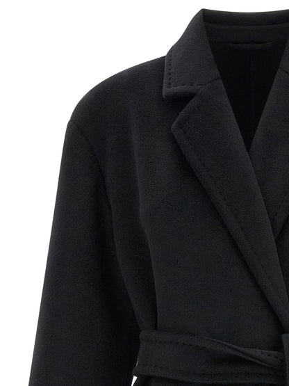 Max Mara Mantel aus Wolle in Schwarz