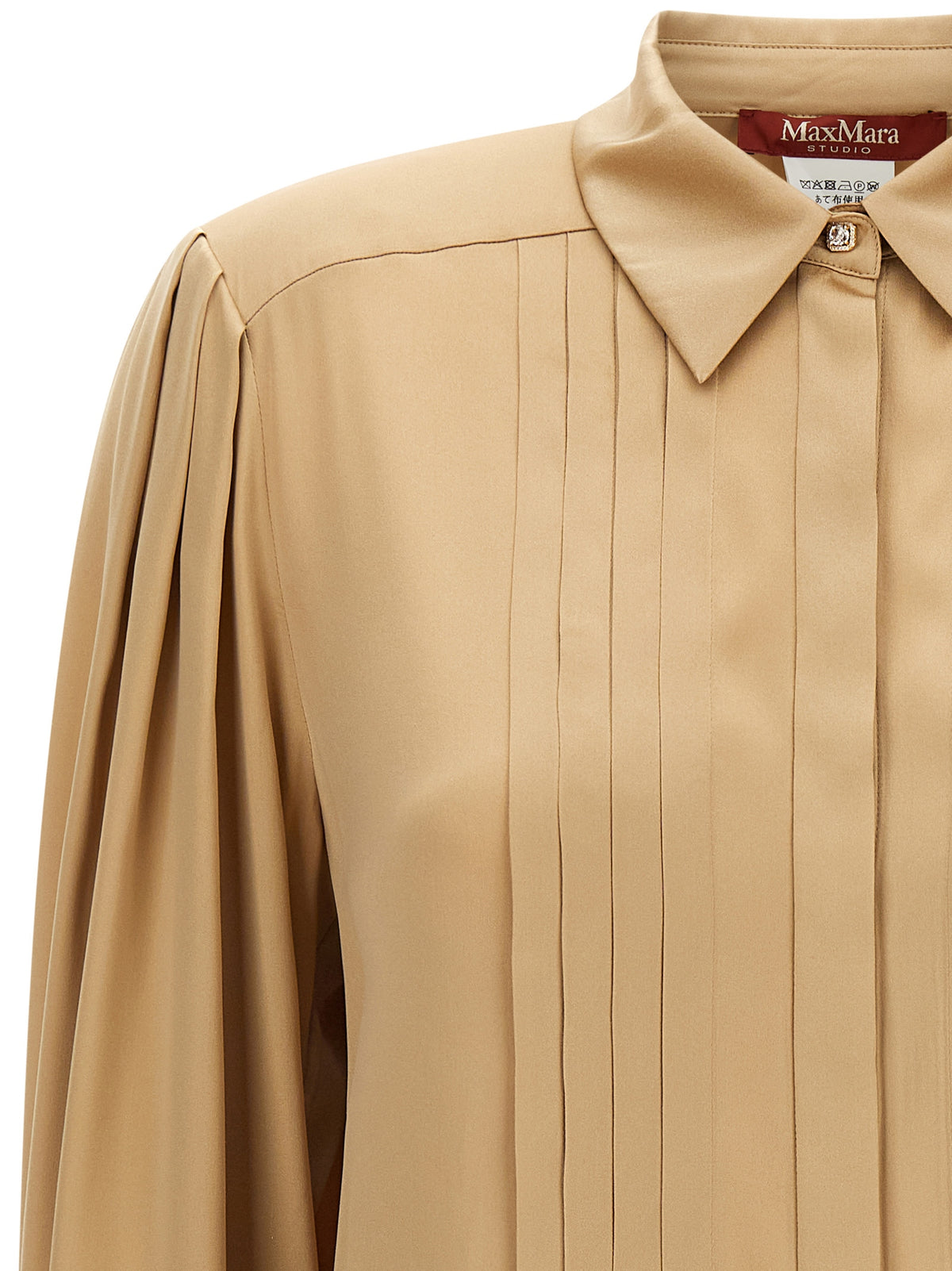 Max Mara Bluse aus Seide in Beige