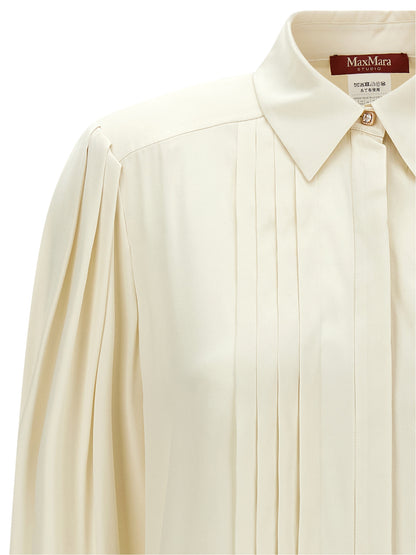 Max Mara Bluse aus Seide in Weiß