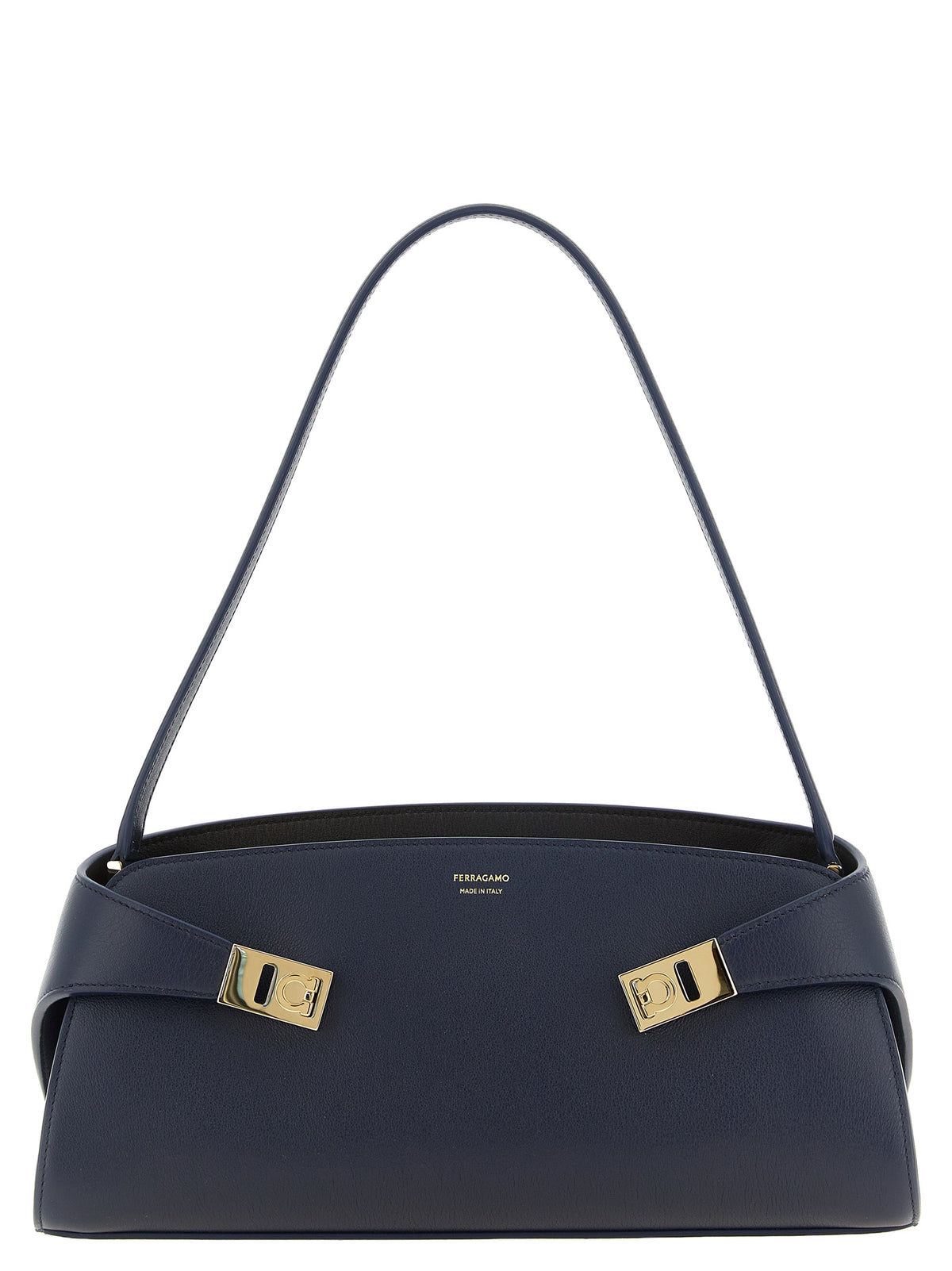 Ferragamo Schultertasche aus Leder in Blau