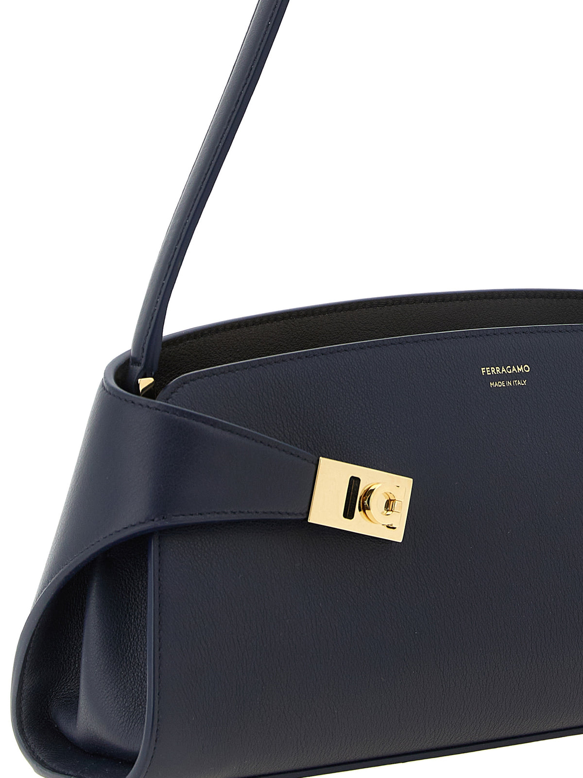 Ferragamo Schultertasche aus Leder in Blau