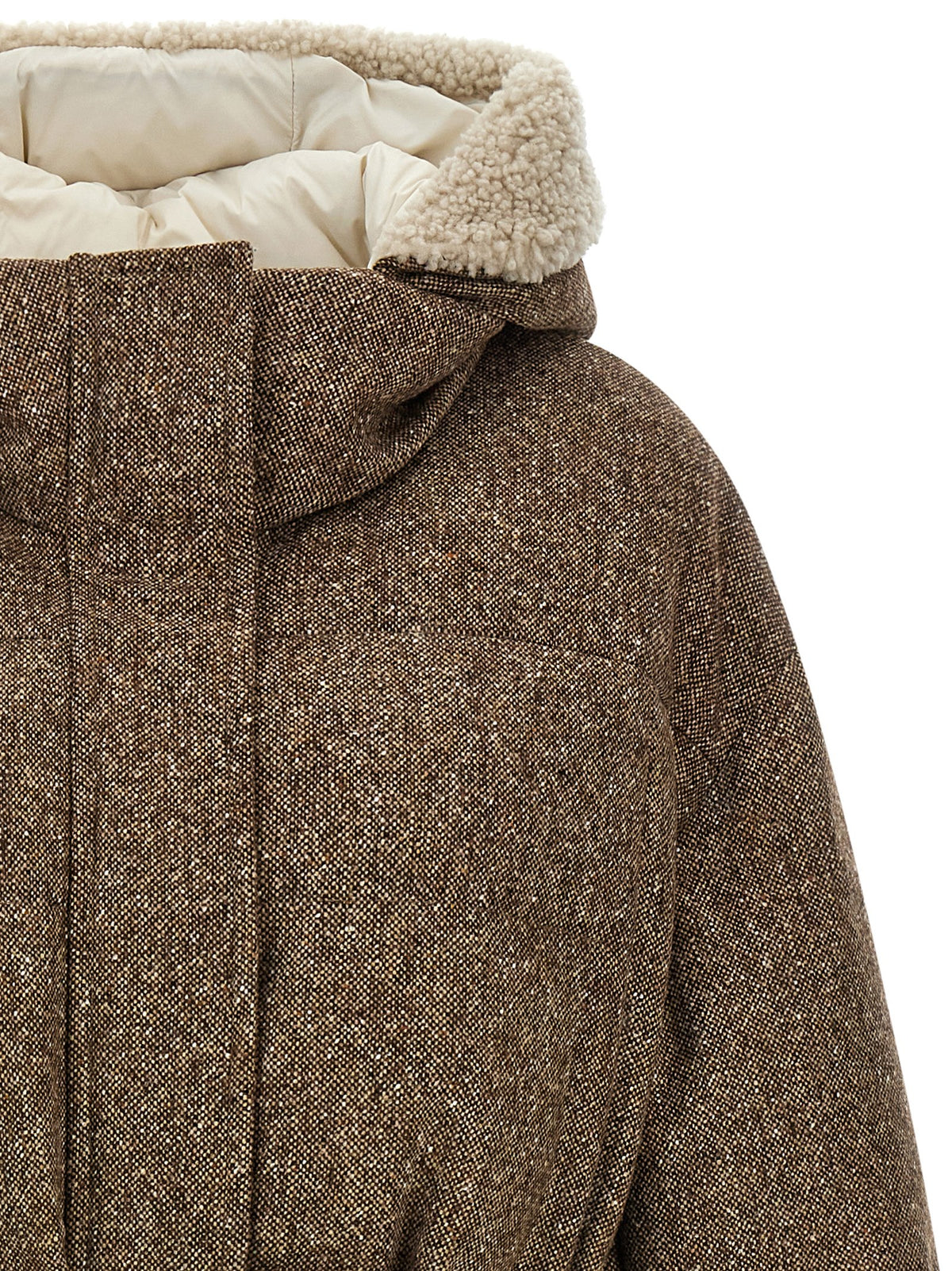 Brunello Cucinelli Mantel aus Wolle in Braun