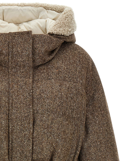 Brunello Cucinelli Mantel aus Wolle in Braun