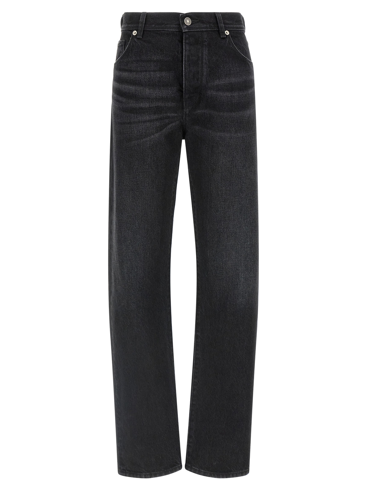 Fendi Jeans aus Leder in Schwarz