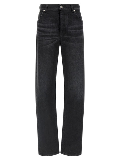 Fendi Jeans aus Leder in Schwarz