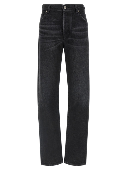 Fendi Jeans aus Leder in Schwarz