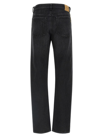 Fendi Jeans aus Leder in Schwarz