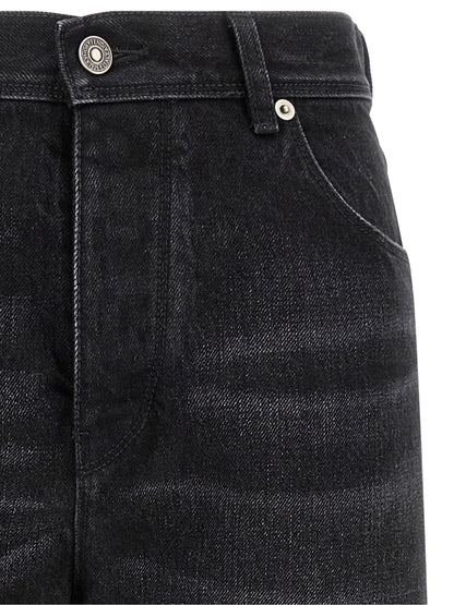 Fendi Jeans aus Leder in Schwarz