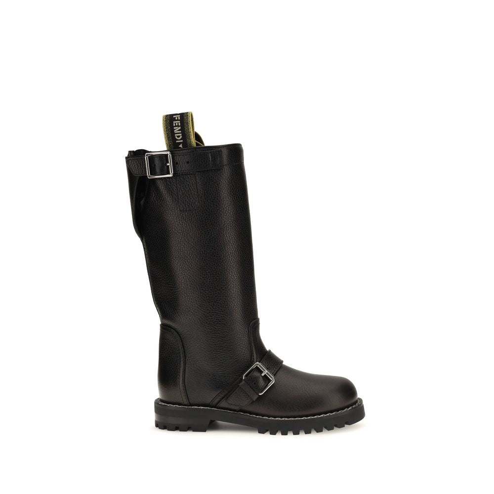 Fendi Stiefel aus Leder in Schwarz