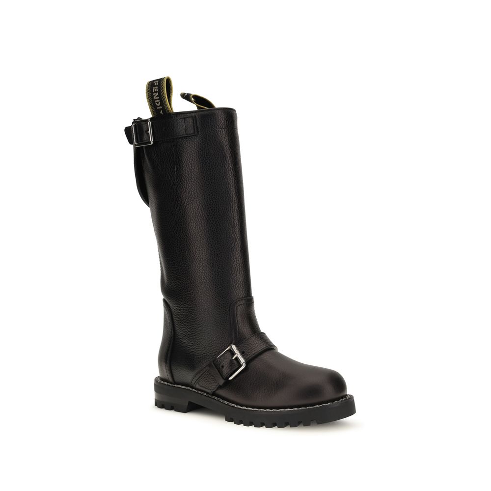 Fendi Stiefel aus Leder in Schwarz