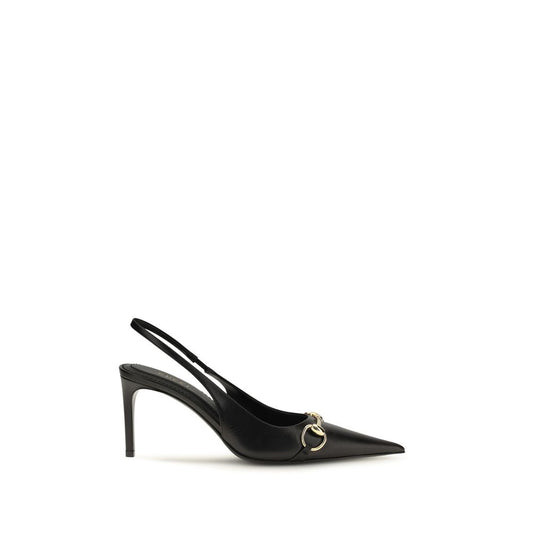 Gucci Schwarze Slingback-Pumps aus Kalbsleder