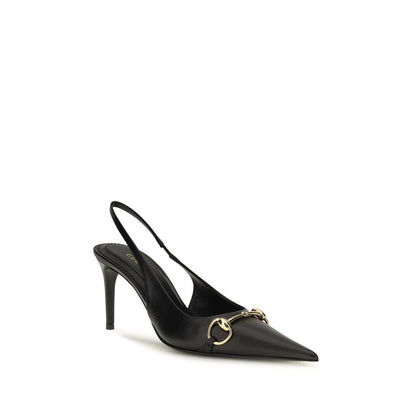 Gucci Schwarze Slingback-Pumps aus Kalbsleder
