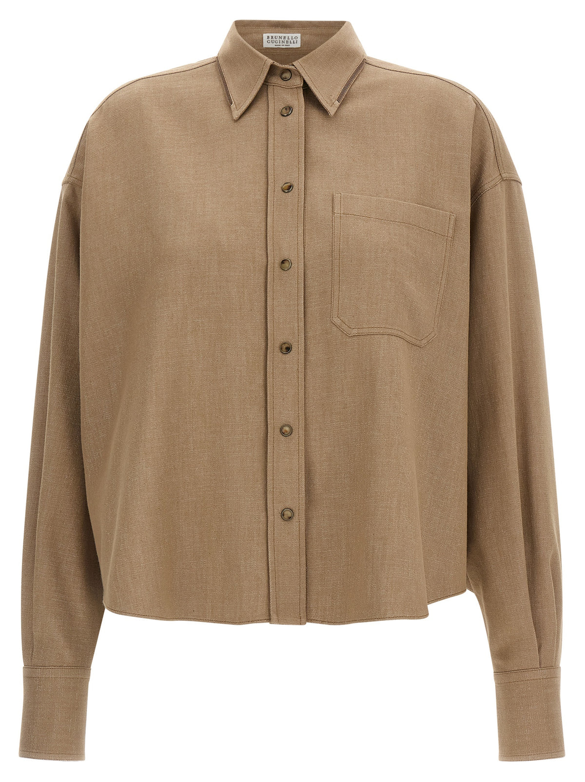 Brunello Cucinelli Bluse aus Baumwolle in Beige