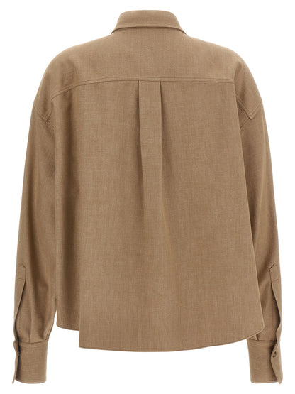 Brunello Cucinelli Bluse aus Baumwolle in Beige