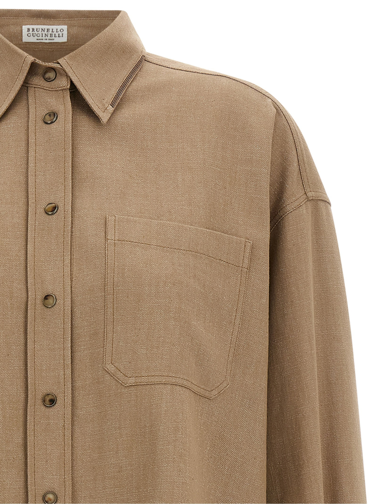 Brunello Cucinelli Bluse aus Baumwolle in Beige