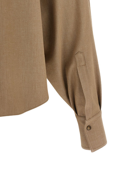 Brunello Cucinelli Bluse aus Baumwolle in Beige