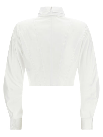 Elisabetta Franchi Weißes Baumwoll-Crop-Top