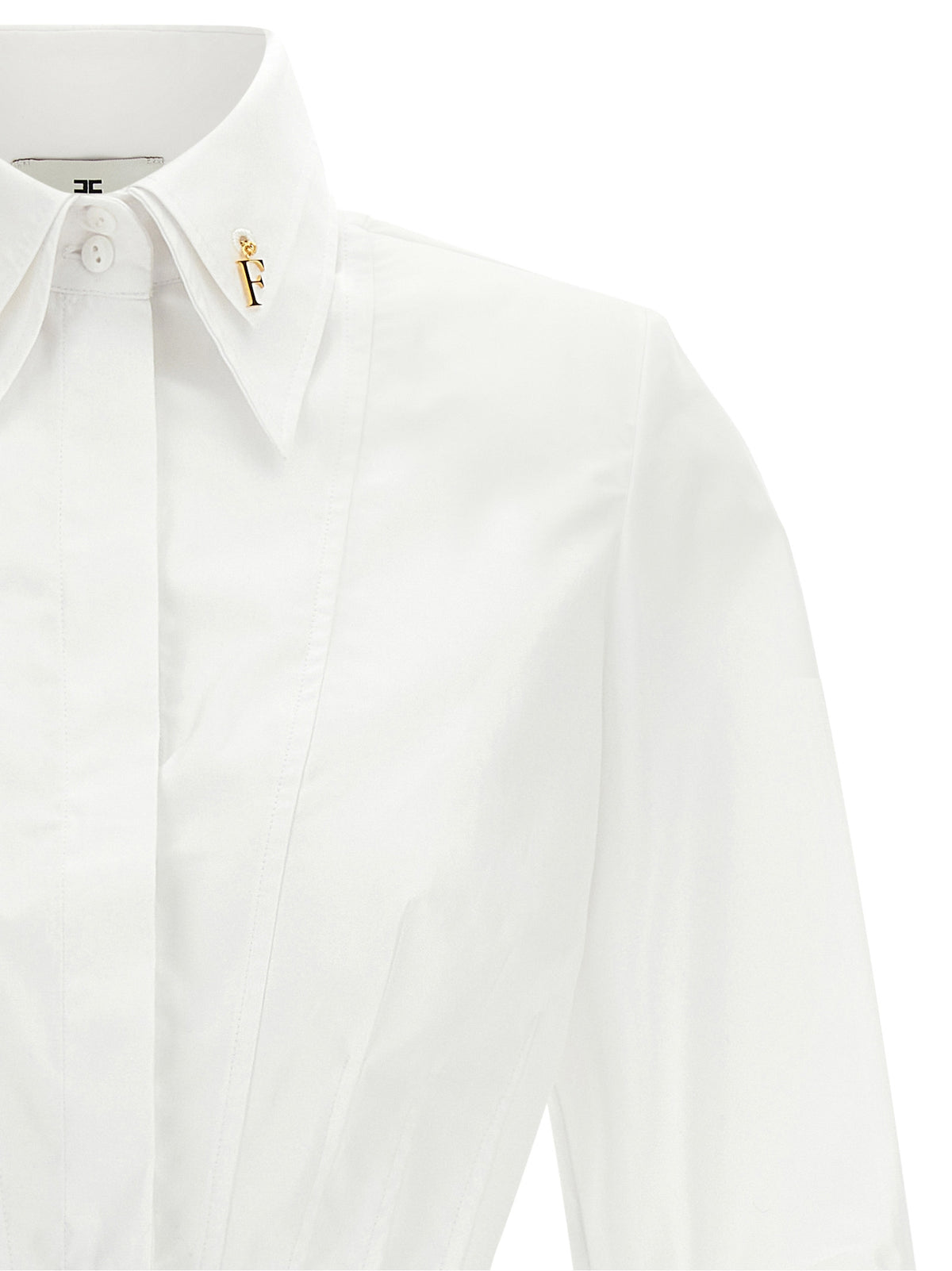 Elisabetta Franchi Weißes Baumwoll-Crop-Top