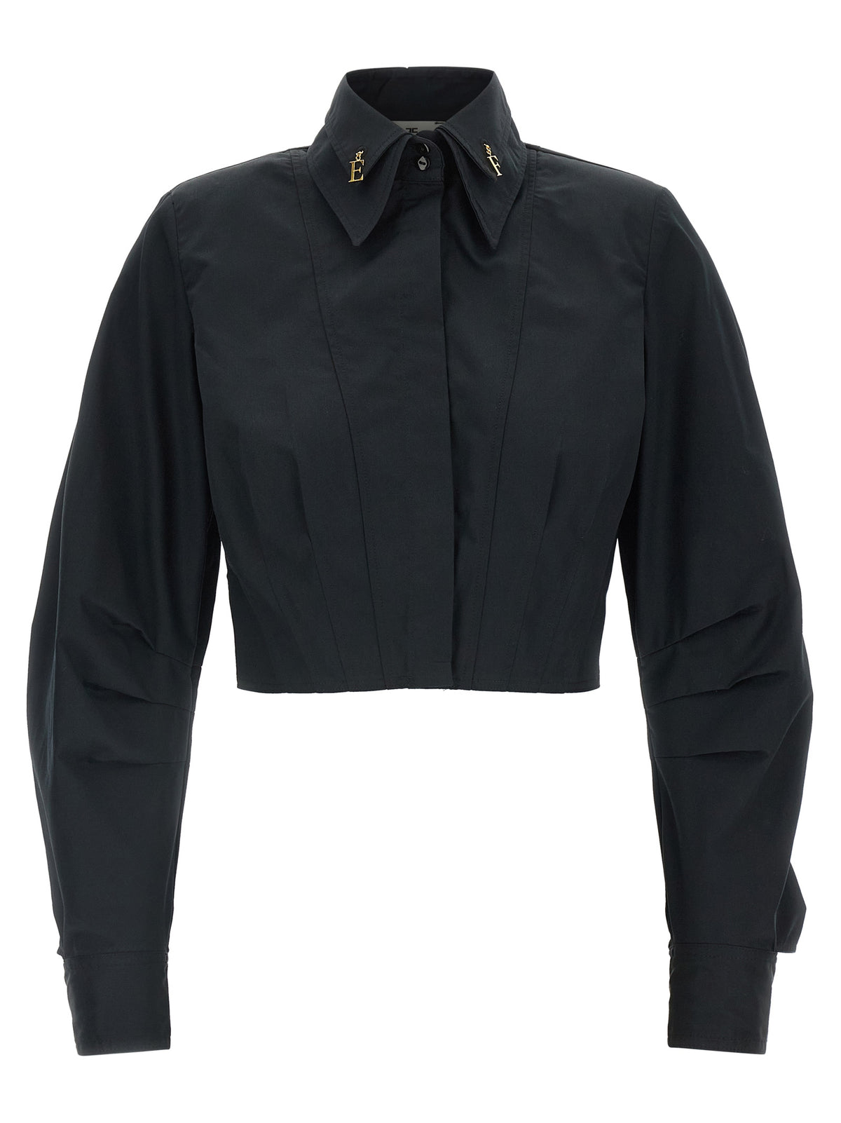 Elisabetta Franchi Bluse aus Baumwolle in Schwarz