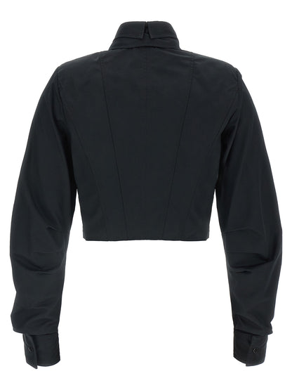 Elisabetta Franchi Bluse aus Baumwolle in Schwarz