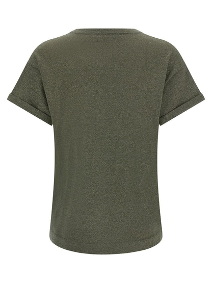 Brunello Cucinelli T-Shirt aus Stoff in Grün