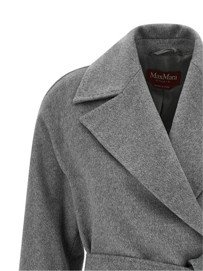 Max Mara Mantel aus Wolle in Grau