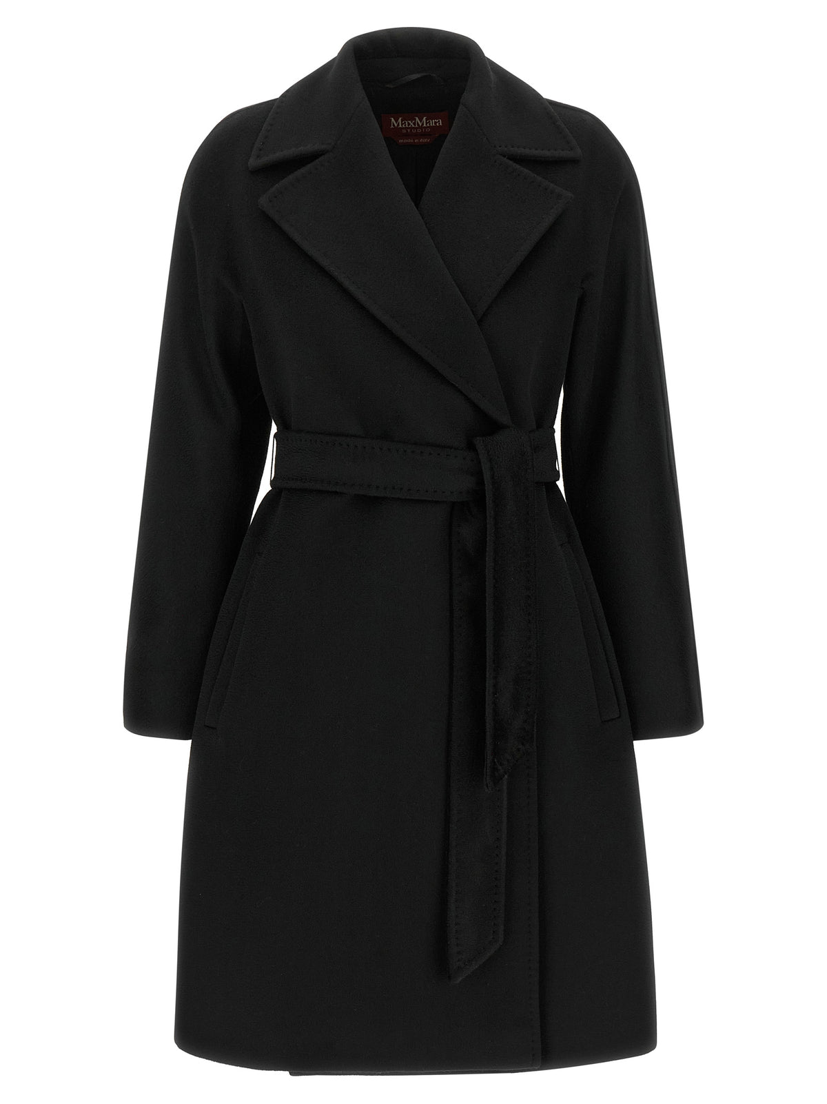 Max Mara Mantel aus Wolle in Schwarz