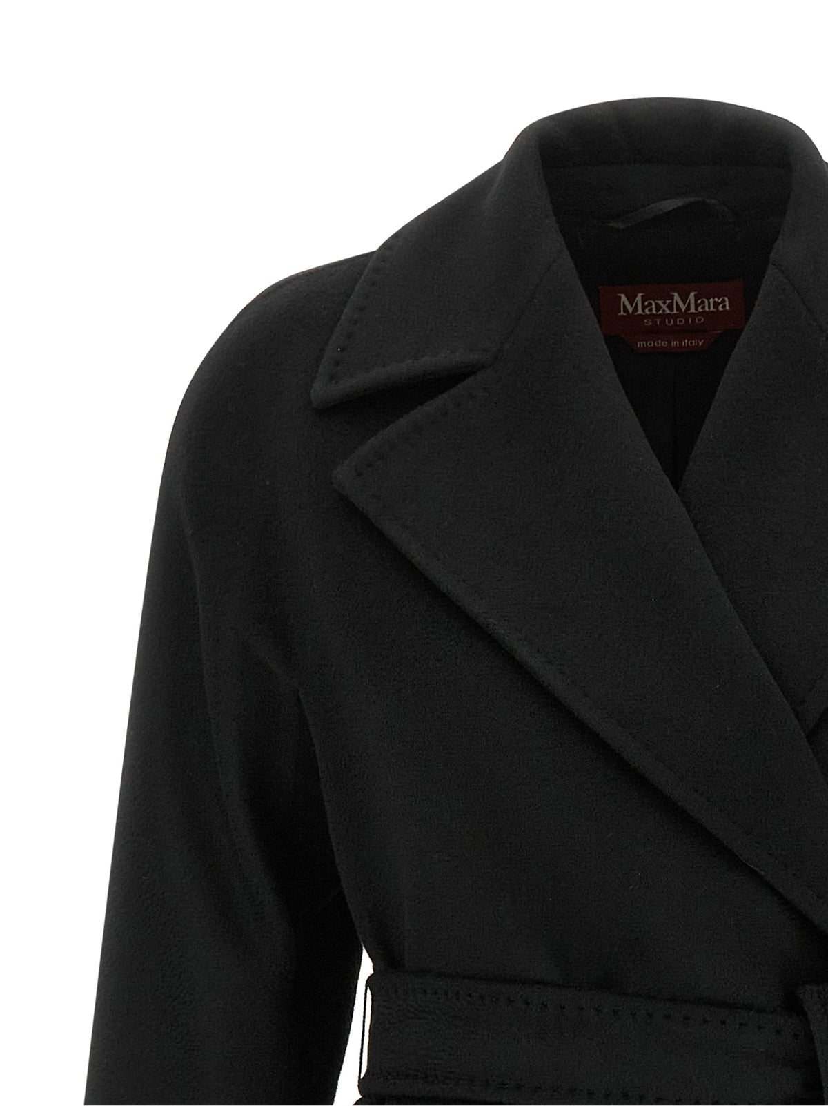 Max Mara Mantel aus Wolle in Schwarz