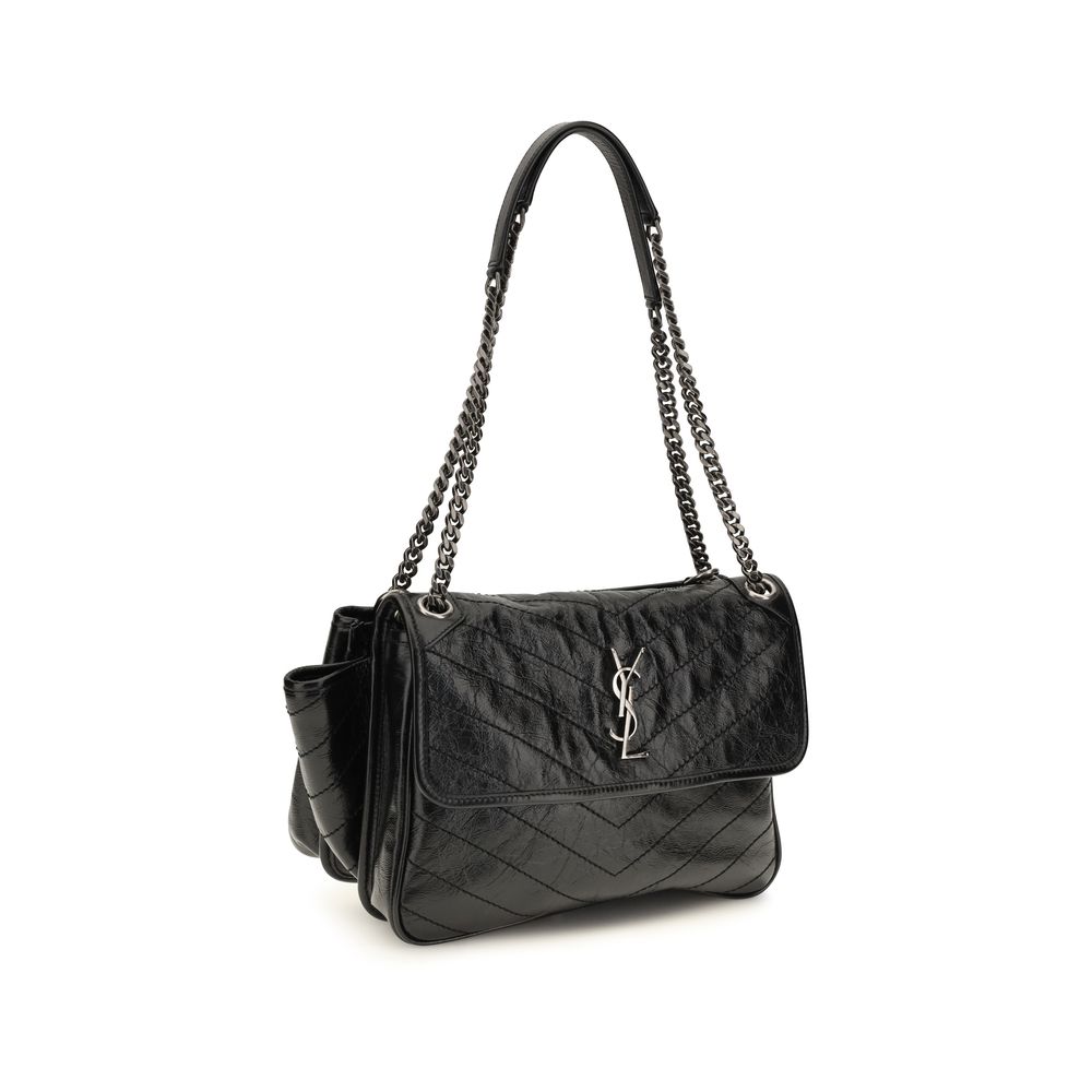 Saint Laurent Schultertasche aus Leder in Schwarz