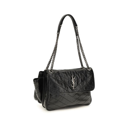 Saint Laurent Schultertasche aus Leder in Schwarz
