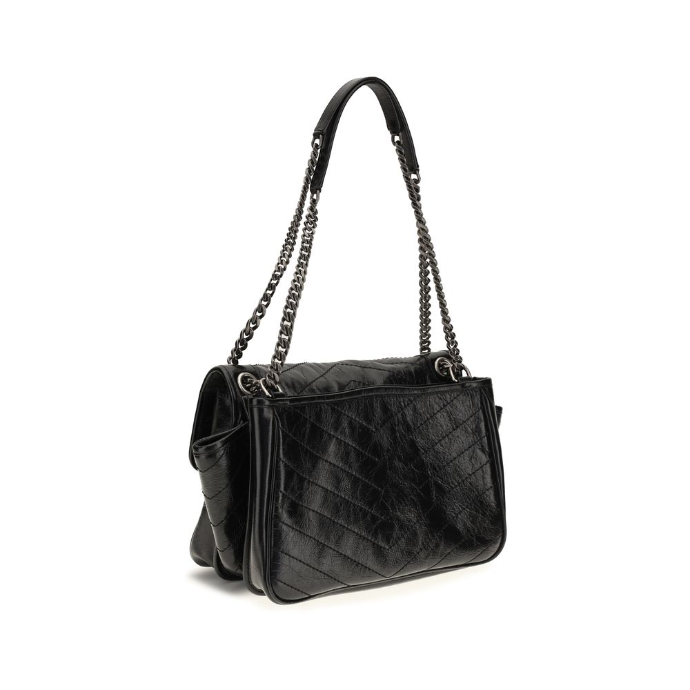 Saint Laurent Schultertasche aus Leder in Schwarz